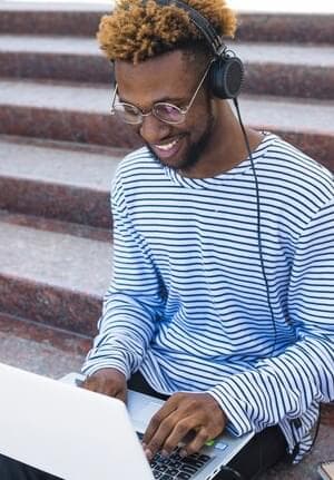 Student on laptop